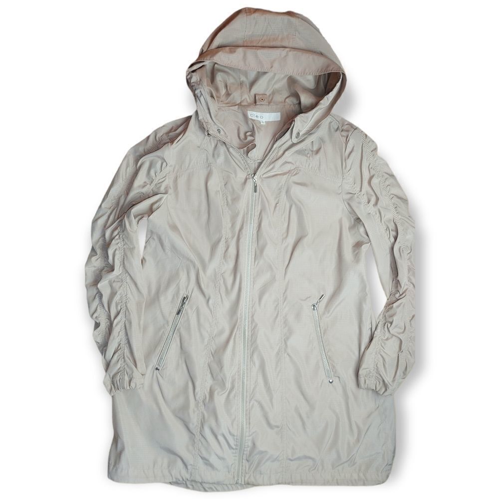 🌼4/$30 🤍 Cleo Lightweight Spring Jacket | Beige | Hooded Zip | Size XL | EUC
